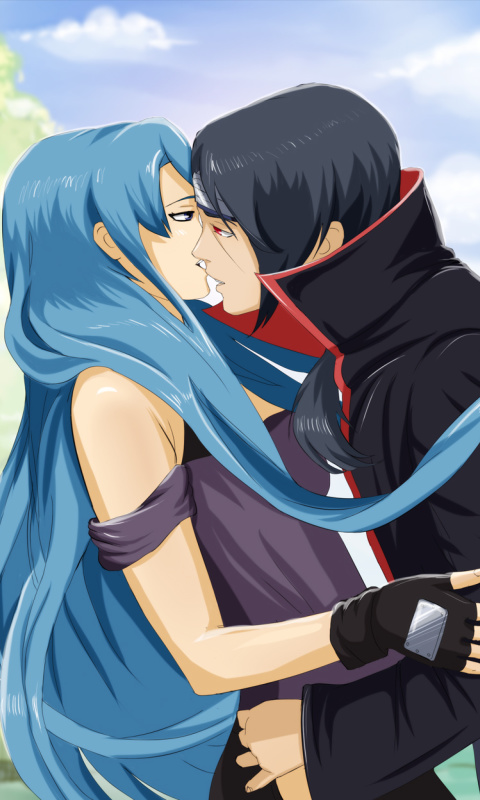 Uchiha Itachi and Akatsuki Kiss screenshot #1 480x800