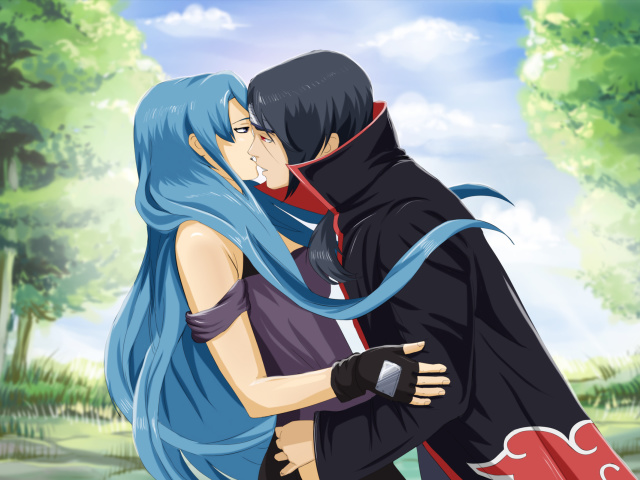 Uchiha Itachi and Akatsuki Kiss wallpaper 640x480