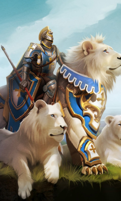 Das Knight with Lions Wallpaper 240x400