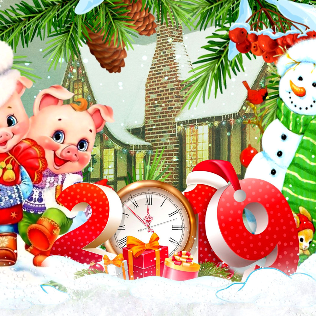 Sfondi 2019 Pig New Year Chinese Horoscope 1024x1024