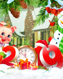 2019 Pig New Year Chinese Horoscope wallpaper 128x160