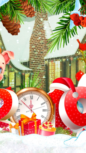 Fondo de pantalla 2019 Pig New Year Chinese Horoscope 360x640