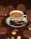 Coffee with milk chocolate Milka wallpaper 128x160