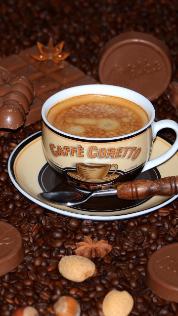 Обои Coffee with milk chocolate Milka 360x640