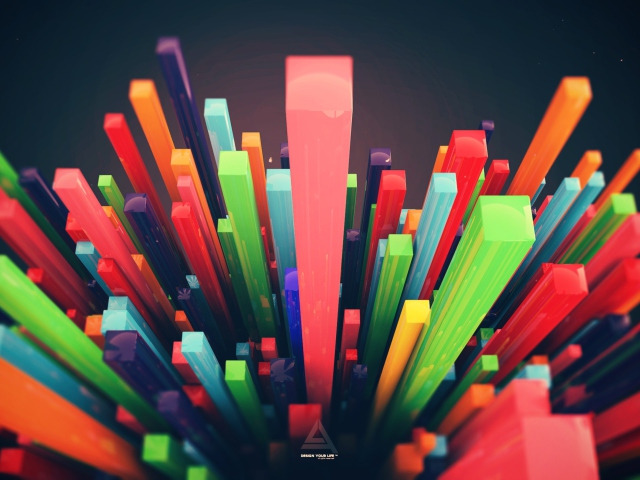 Das 3D Bars Wallpaper 640x480