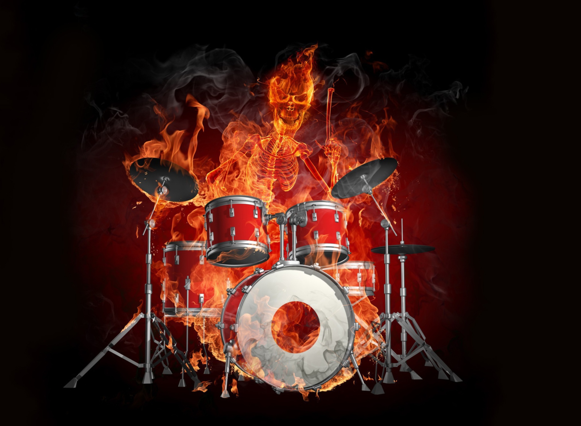 Fondo de pantalla Fire Drummer 1920x1408
