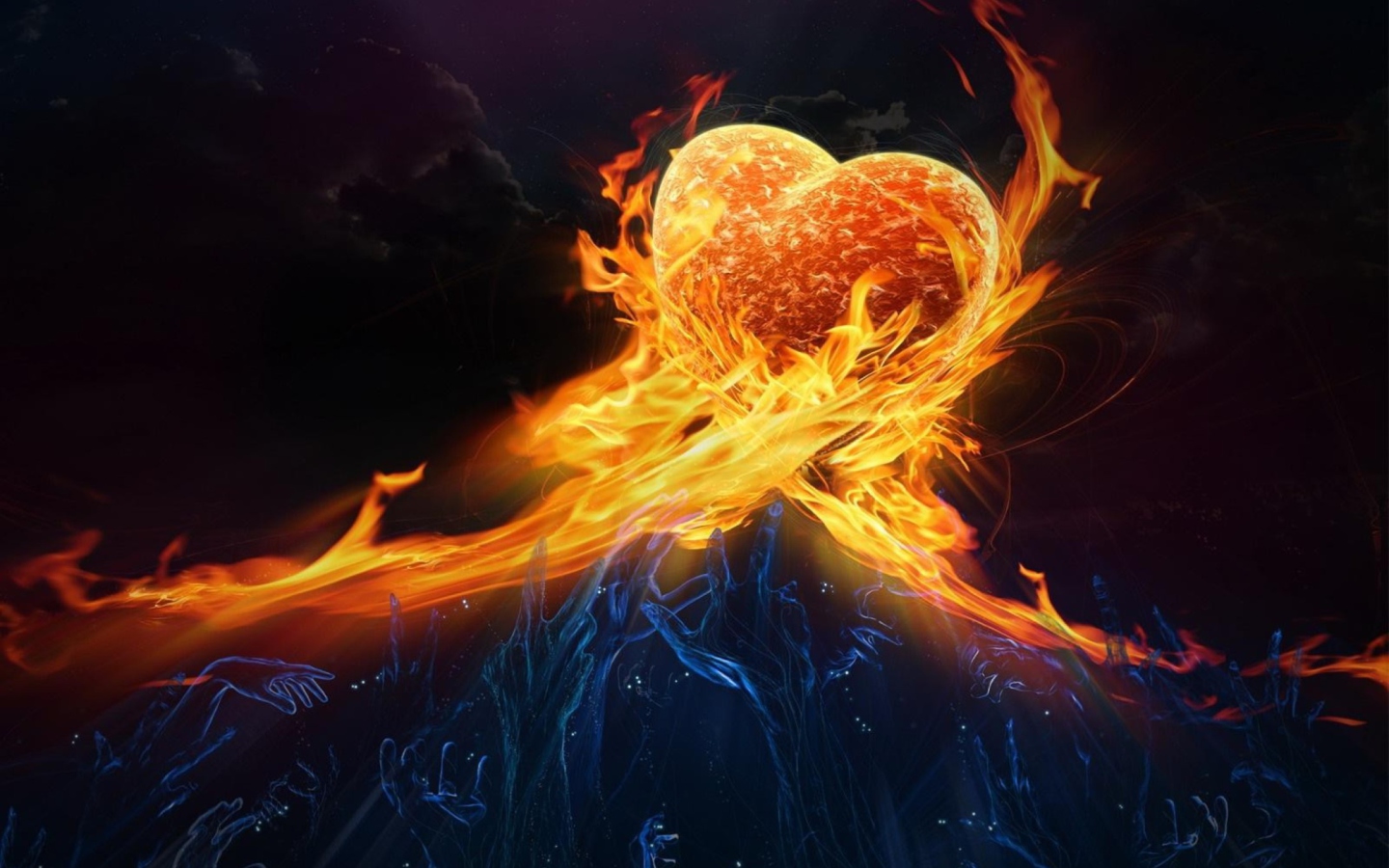 Screenshot №1 pro téma Fire Hearts 1440x900