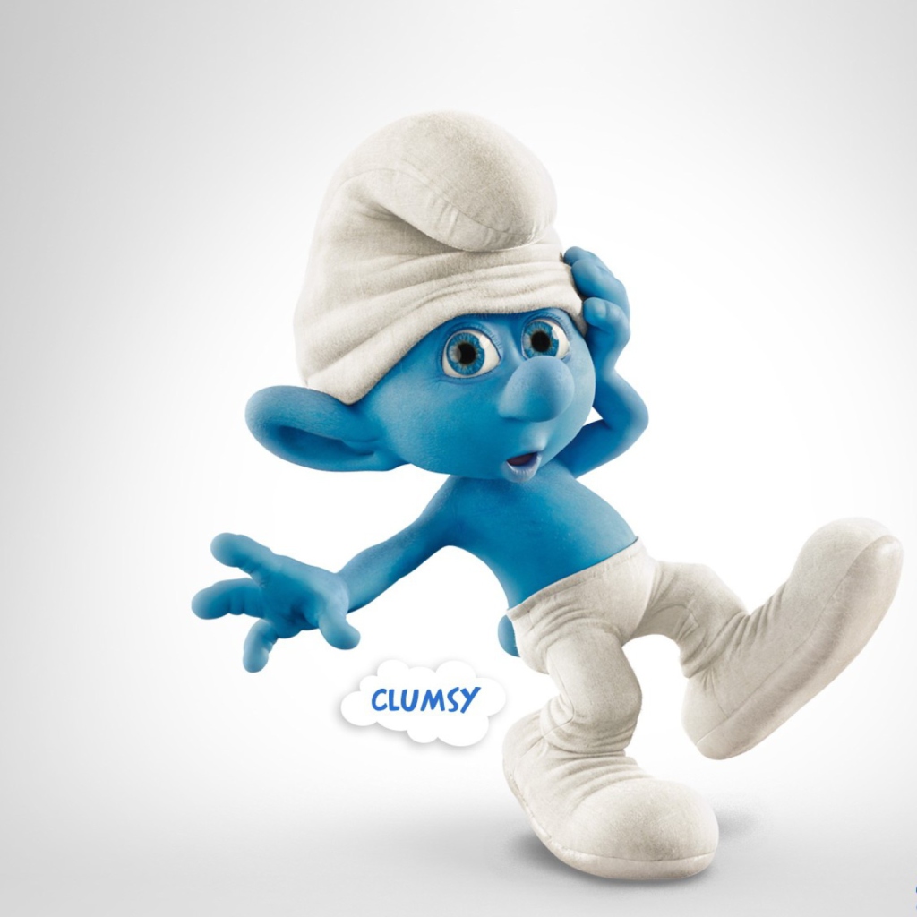 Clumsy Smurf wallpaper 1024x1024