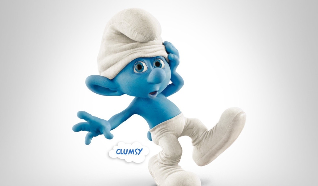 Clumsy Smurf wallpaper 1024x600