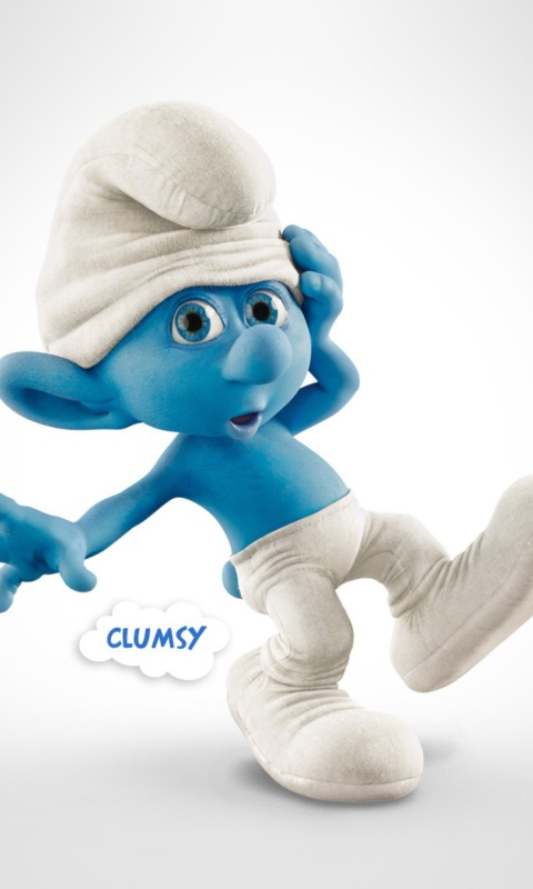 Fondo de pantalla Clumsy Smurf 480x800