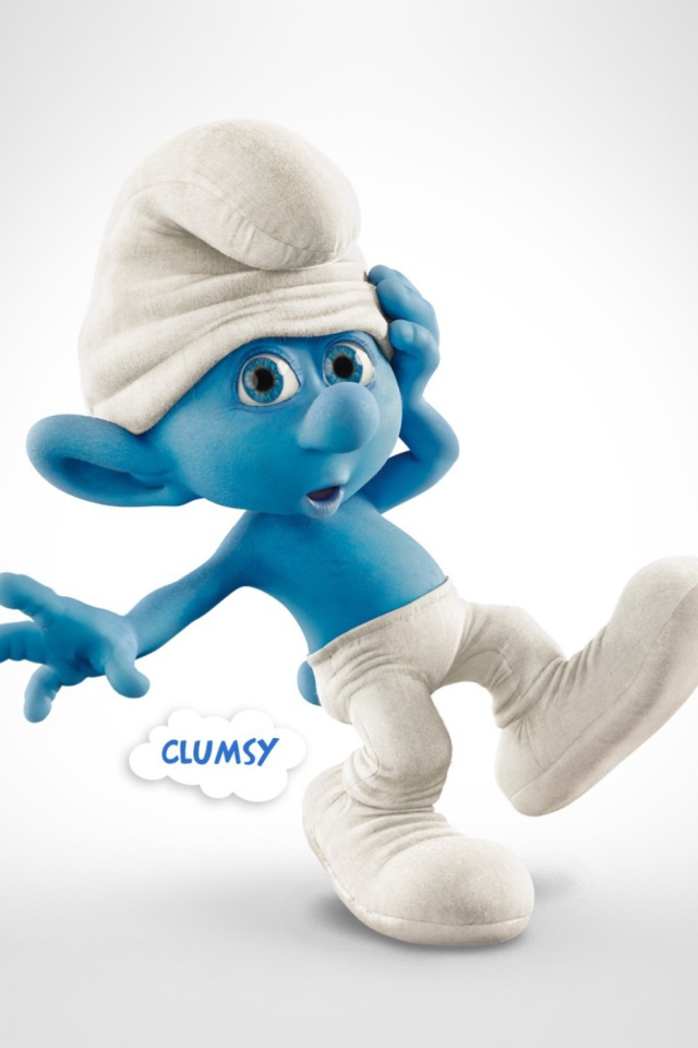 Обои Clumsy Smurf 640x960