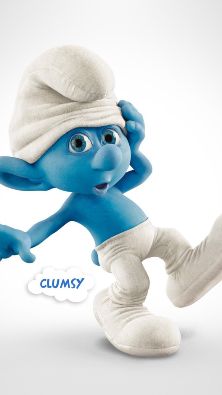 Обои Clumsy Smurf 750x1334