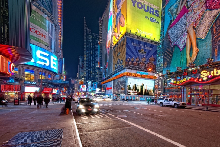 Обои New York Night Times Square