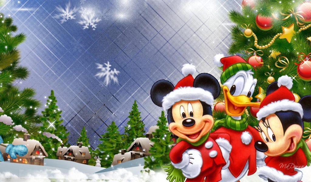 Das Mickey's Christmas Wallpaper 1024x600