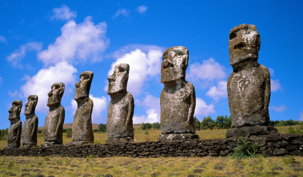 Easter Island Heads wallpaper 1024x600