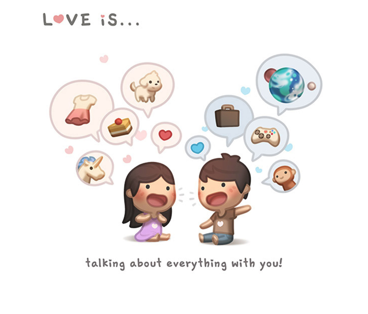 Обои Love Is - Talking About Everything With You 1200x1024