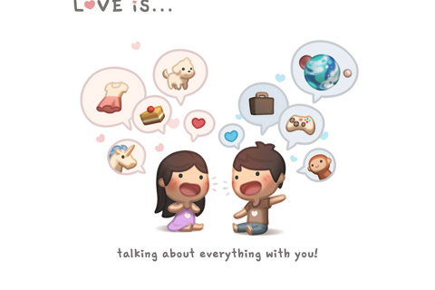 Screenshot №1 pro téma Love Is - Talking About Everything With You 480x320