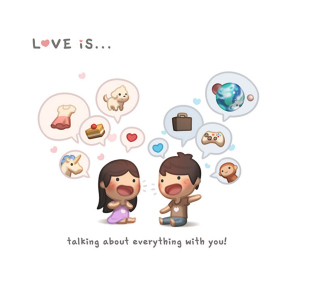 Kostenloses Love Is - Talking About Everything With You Wallpaper für 1024x1024