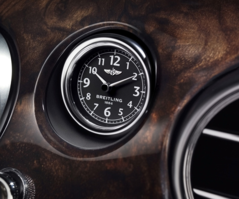 Das Bentley Continental - Breitling Clock Wallpaper 480x400