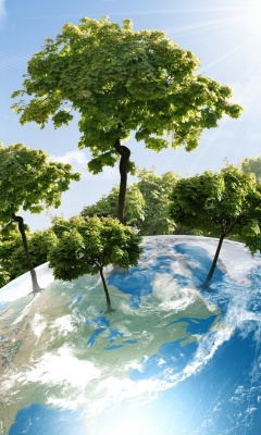 Green Planet with Biosphere screenshot #1 240x400