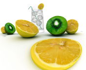 Lemons And Kiwi wallpaper 176x144