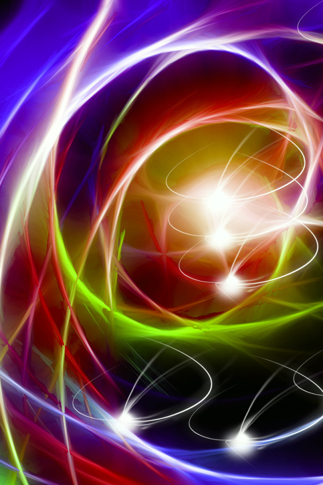 Abstraction chaos Rays wallpaper 640x960