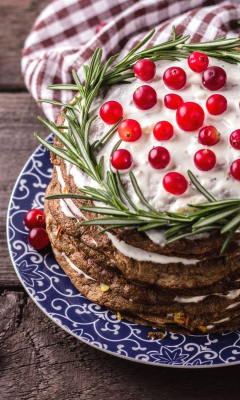 Pancakes with Berries wallpaper 240x400