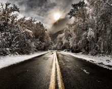 Screenshot №1 pro téma Pale Winter Road 220x176