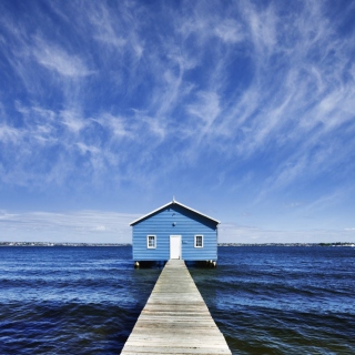 Blue Pier House papel de parede para celular para iPad