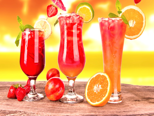 Summer Yummy Cocktail wallpaper 640x480