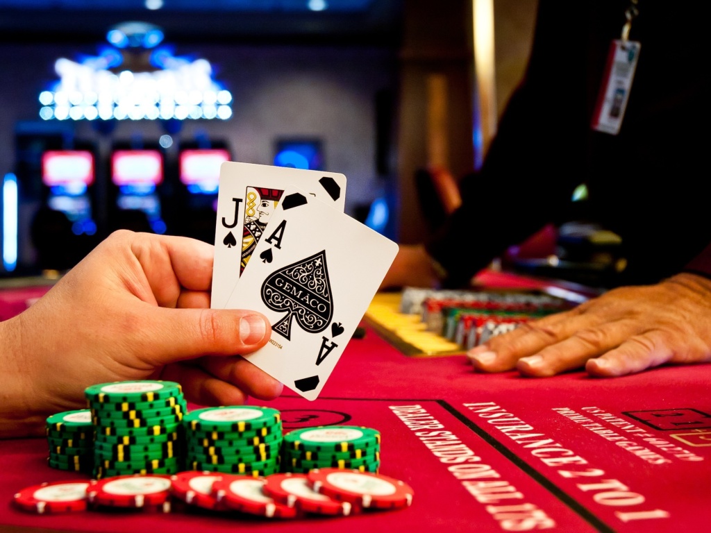 Fondo de pantalla Play blackjack in Casino 1024x768