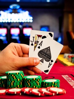 Das Play blackjack in Casino Wallpaper 240x320