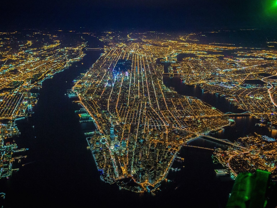 Fondo de pantalla New York City Night View From Space 1152x864