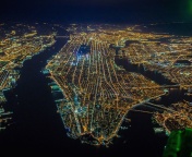 Обои New York City Night View From Space 176x144