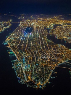 New York City Night View From Space wallpaper 240x320