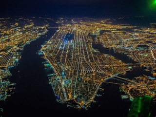 Обои New York City Night View From Space 320x240