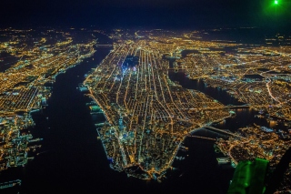 Free New York City Night View From Space Picture for Android, iPhone and iPad