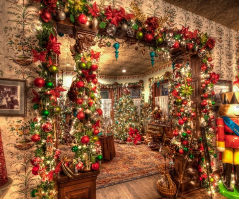 New Year House Decorations and Design wallpaper 480x400