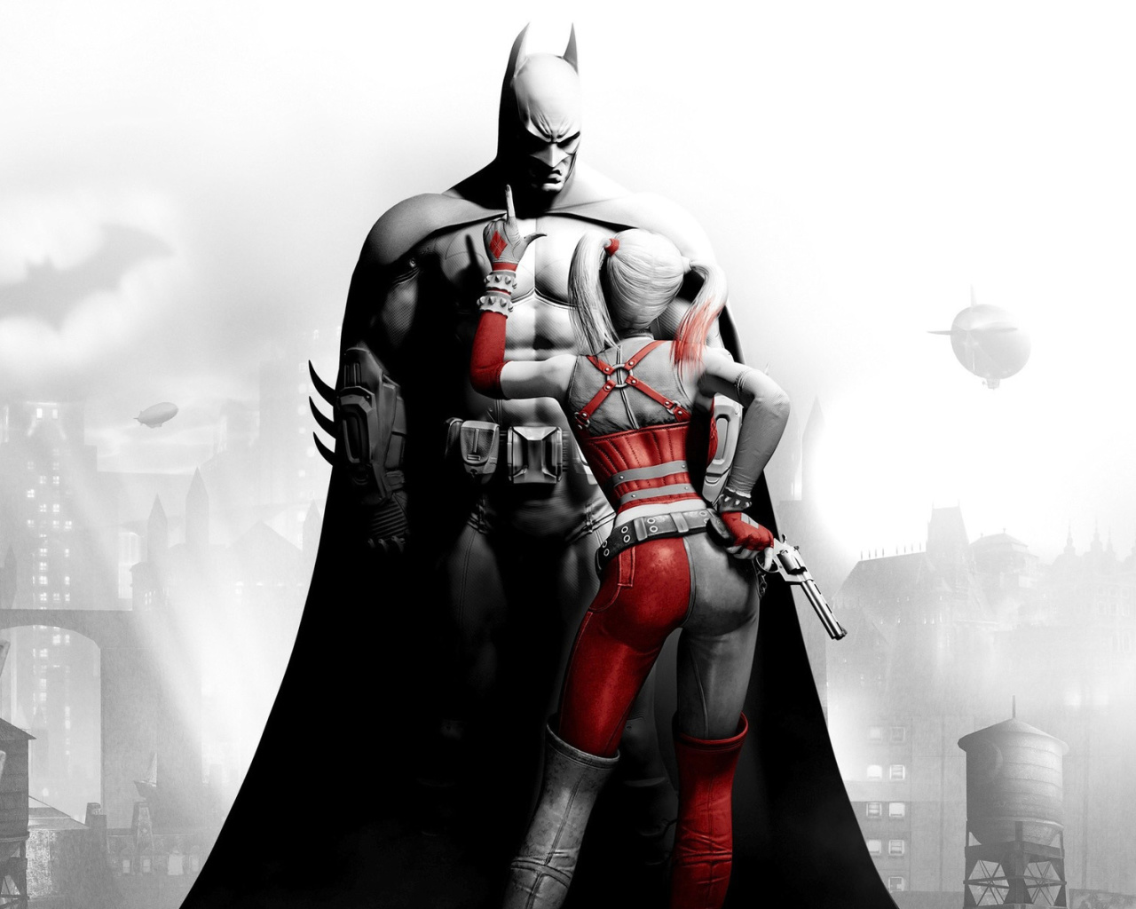 Batman Arkham Knight with Harley Quinn wallpaper 1280x1024