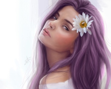 Girl With Purple Hair Painting wallpaper 220x176