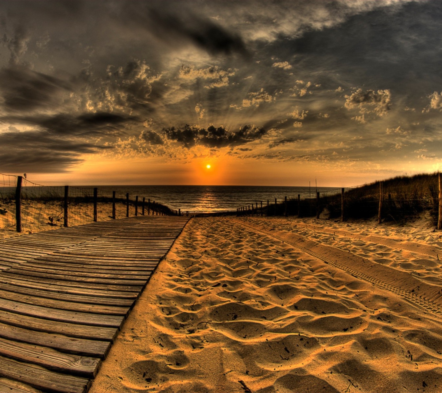 Sfondi Sunset Ocean Sand 1440x1280