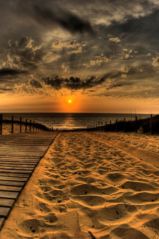 Screenshot №1 pro téma Sunset Ocean Sand 320x480
