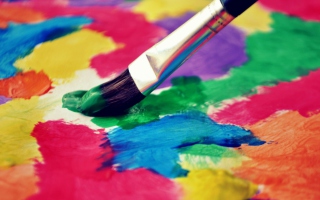 Art Brush And Colorful Paint - Obrázkek zdarma pro 220x176