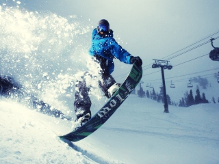 Das Snowboarder Wallpaper 320x240