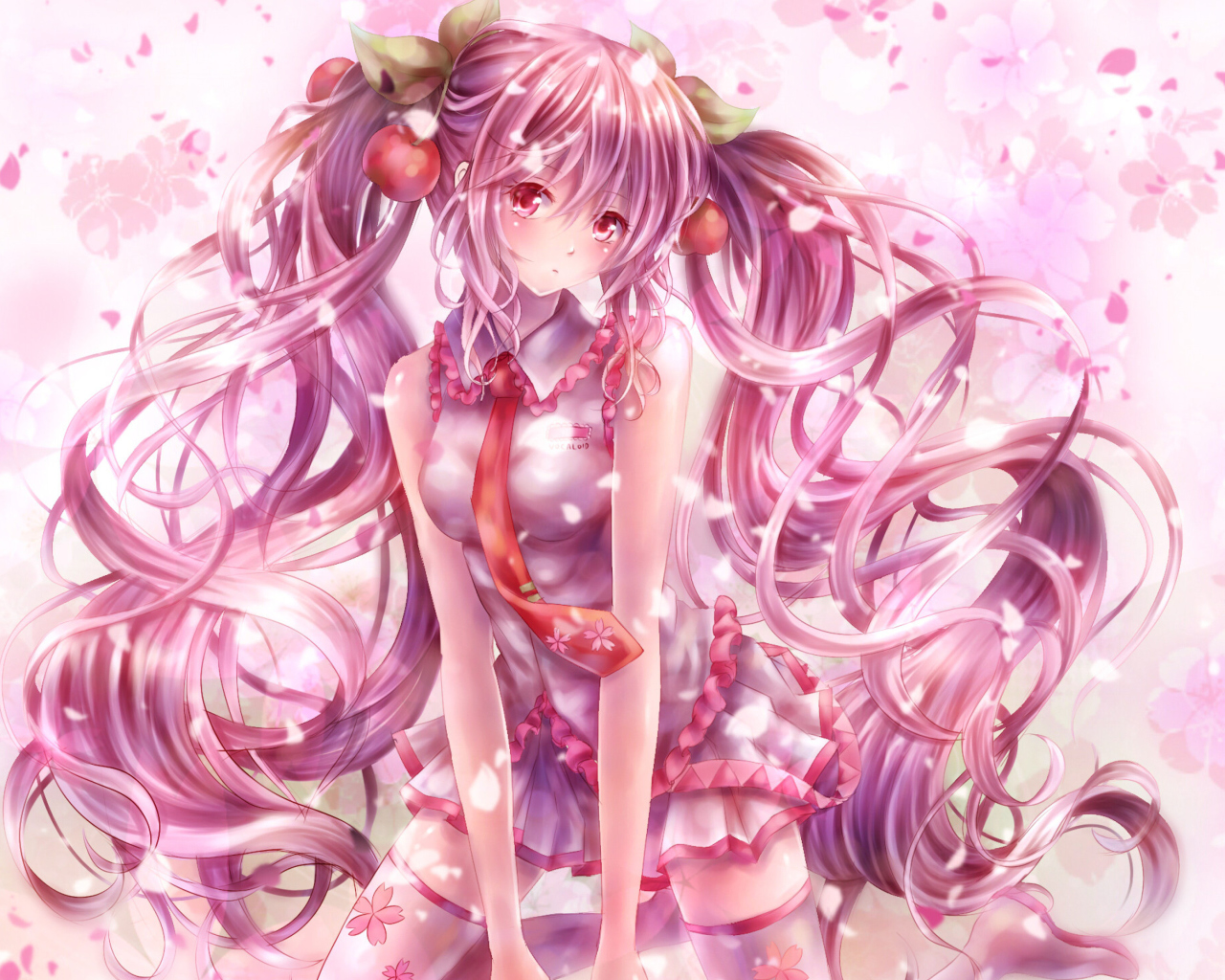 Fondo de pantalla Vocaloid, Sakura Miku 1280x1024