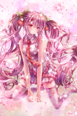 Screenshot №1 pro téma Vocaloid, Sakura Miku 320x480