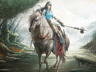 Girl On A Horse wallpaper 320x240