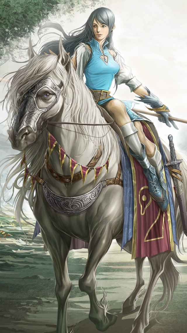 Girl On A Horse wallpaper 640x1136