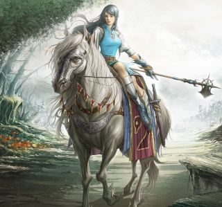 Girl On A Horse Wallpaper for 208x208