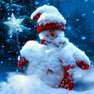 Snowy Snowman sfondi gratuiti per 1024x1024